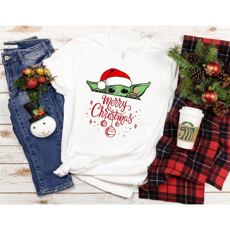 Baby Yoda Christmas Shirt, Santa Baby Yoda Shirt, Baby Yoda Party Shirt, Star Wars Christmas Shirt, Merry Christmas Baby Yoda Shirts.jpg