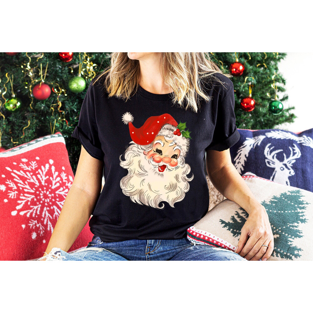 Christmas Santa Head Sweatshirt, Santa Claus Shirt, Merry Xmas Tee, Ho Ho Ho Santa Shirt, Retro Santa Shirt, Classic Christmas Sweatshirt.jpg