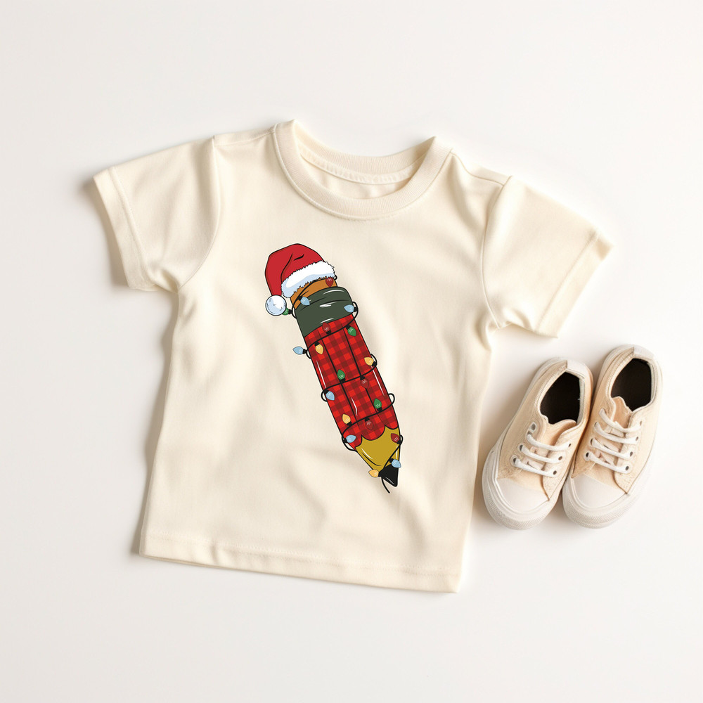 Color Pencil Christmas Sweatshirt, Art Pencil Christmas Shirt, Kindergarten Christmas Shirt, Christmas Teacher Shirt, Santa Pencil Shirt.jpg