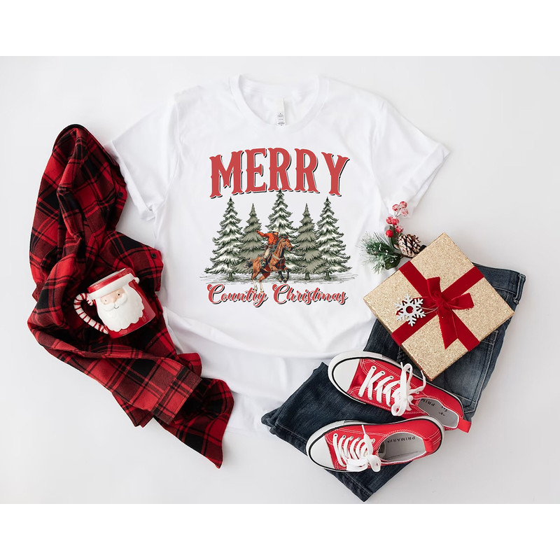 Country Christmas Shirt, Rockin' Around The Christmas Tree Shirt, Retro Christmas Western Shirt, Cowboy Christmas Shirt, Howdy Christmas.jpg