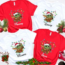 custom baby yoda christmas shirt, baby yoda party shirt, star wars family christmas shirt, disney christmas shirt, merry