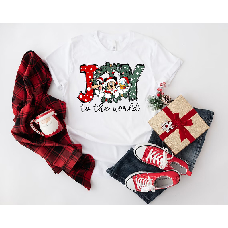 Disney Joy To The World Christmas Sweatshirt, Mickey Christmas Shirt, Minnie Christmas Shirt, Disneyland Christmas, Disney World Christmas.jpg