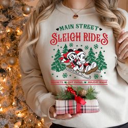 disney mickey minnie main street sleigh rides sweatshirt, disney christmas sweatshirt, disney santa christmas shirt, dis