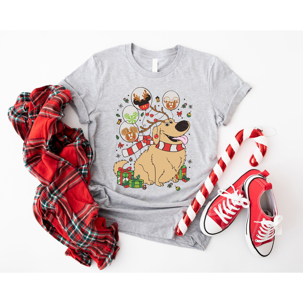 Disney Pixar Up Dug Dog Christmas Light Shirt, Santa Dug Dog Tee, Disneyland Christmas Holiday Sweatshirt, Disney World Xmas Squad Sweater.jpg