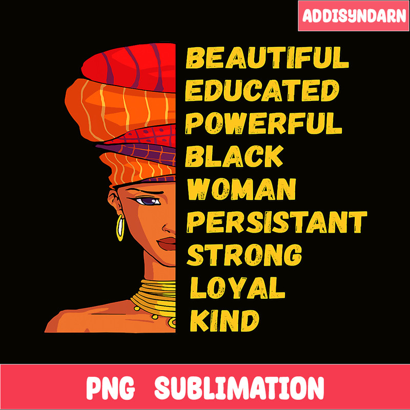 QUE301023121-Black Women PNG, Queen Black History PNG, Women Powerful PNG.png