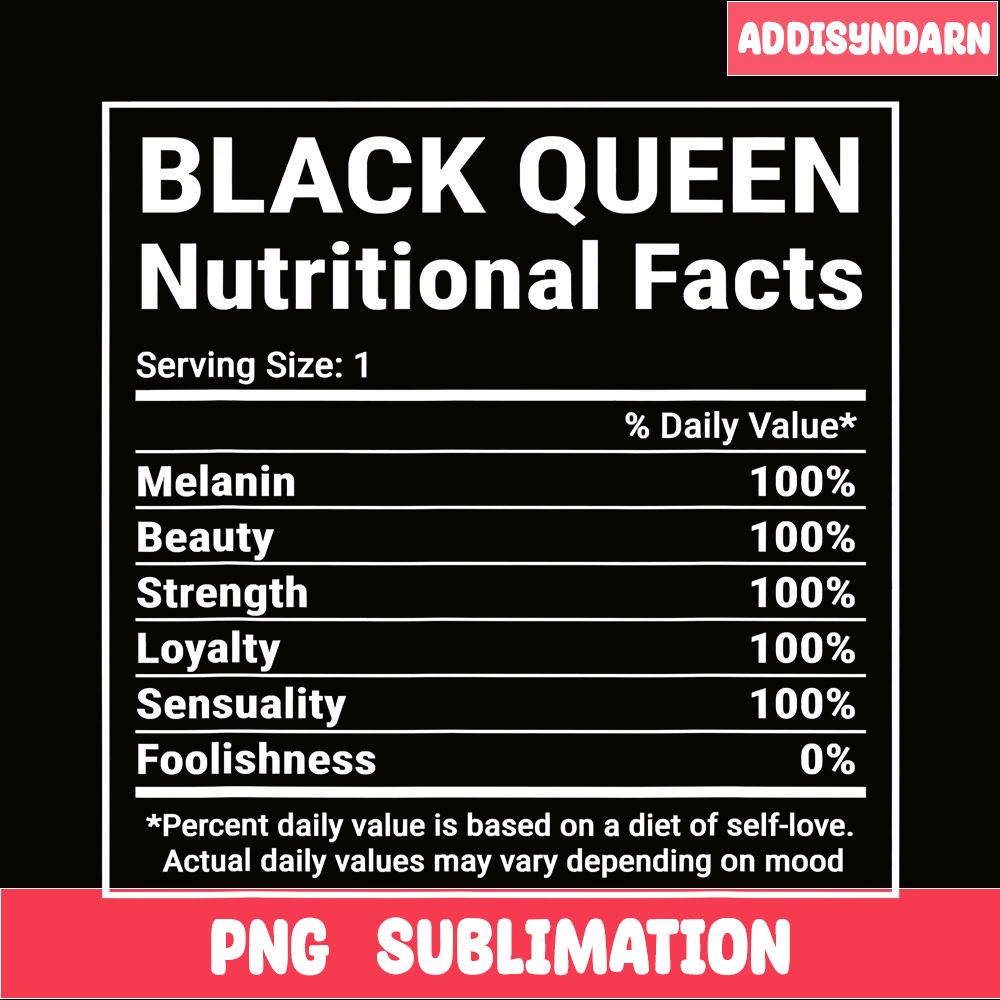 QUE301023122-African American PNG, BlackQueen PNG, Nutritional Facts PNG.png