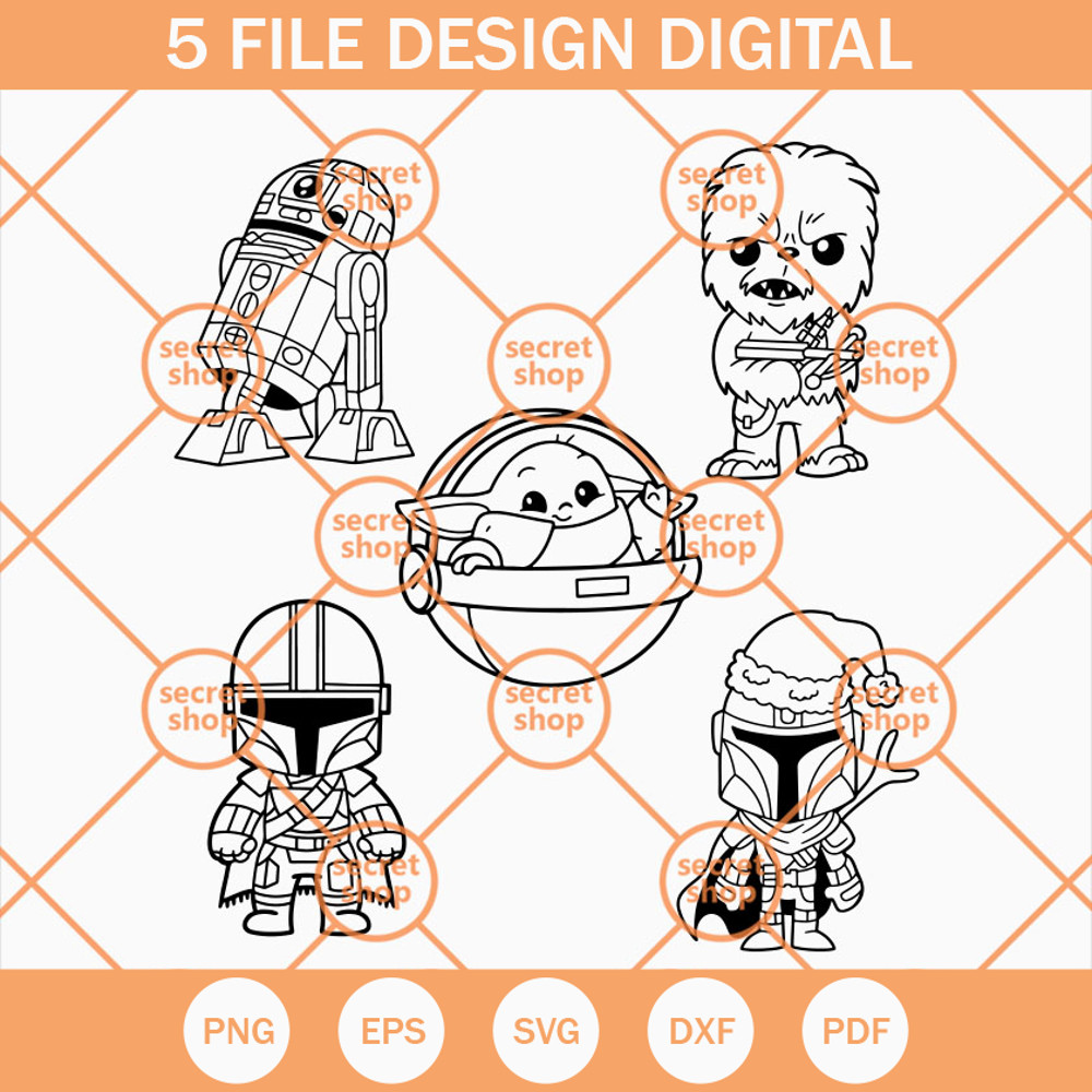 Baby Star Wars Characters SVG, Star Wars SVG, Christmas Star Wars SVG - SVG Secret Shop.jpg