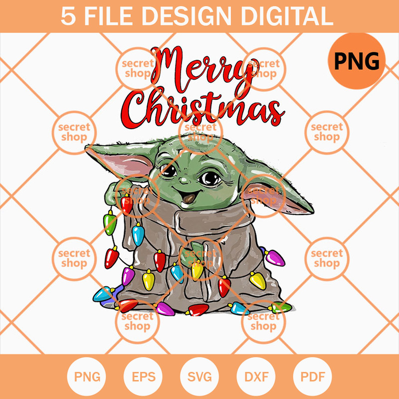 Baby Yoda Christmas Light PNG, Cartoon Characters Christmas PNG, Baby Yoda Smiling PNG - SVG Secret Shop.jpg