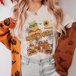 winnie the pooh halloween shirt, halloween pooh, retro pooh halloween, pooh and friends, trick or treat, disneyland hall