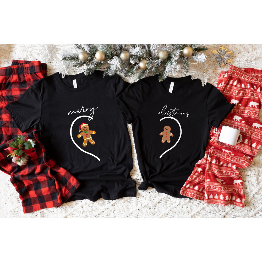 Gingerbreads Christmas Couple Shirts, Christmas Couple Shirt, Christmas Heart Couple Tee, Holiday Couple Shirt, Merry Christmas Couple Shirt.jpg