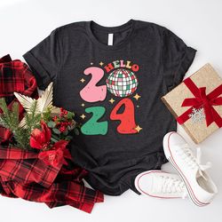 hello 2024 t-shirt, happy new year t-shirt, christmas sweatshirt, retro new year tshirt, 2024 t-shirt, hello 2024 sweats
