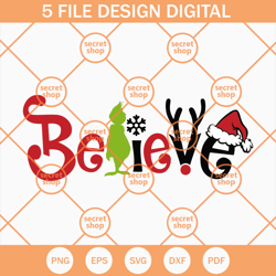 believe grinch christmas svg, the grinch svg, merry christmas svg, believe christmas svg