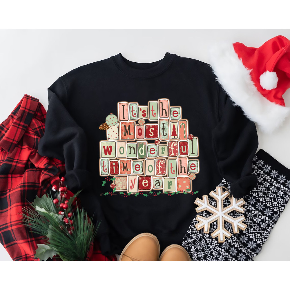 It's The Most Wonderful Time of The Year Sweatshirt, Christmas Party Shirt, Family Christmas Shirt, Holiday Party Shirt,Retro Christmas Tee.jpg