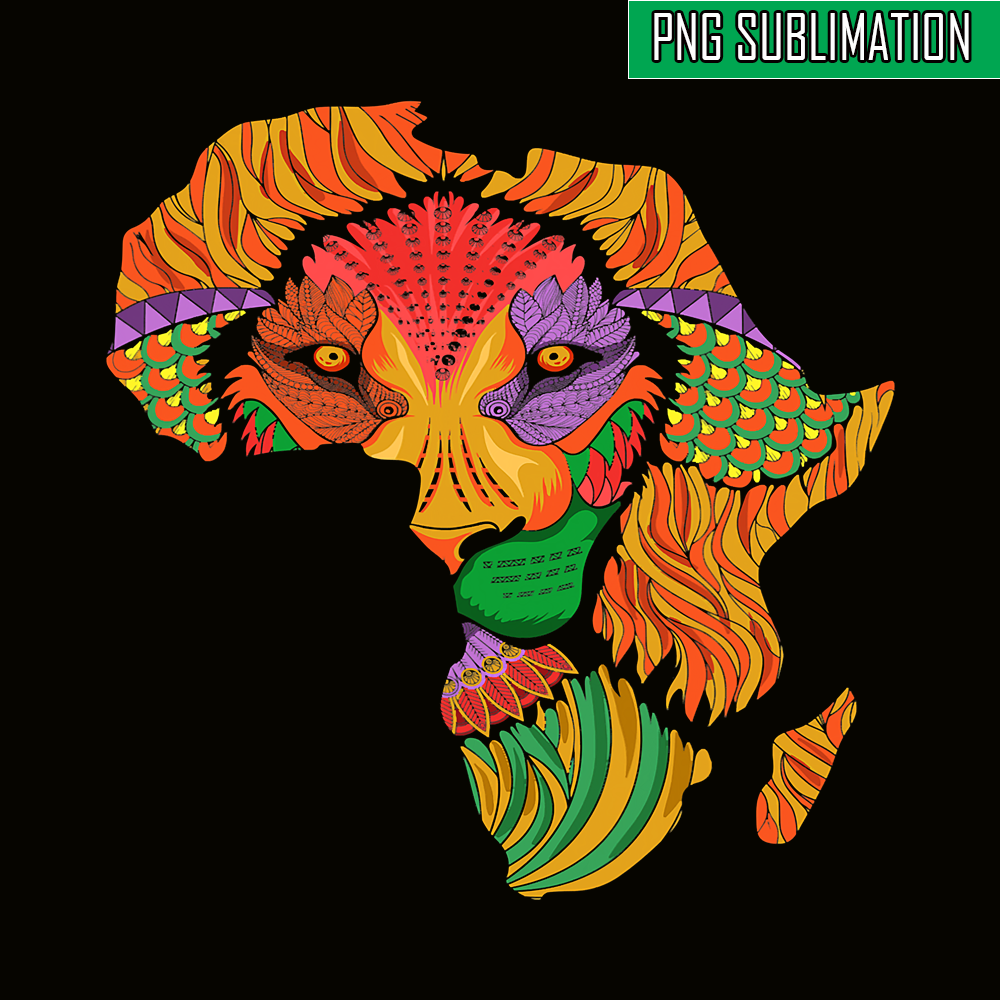 QUE301023127-Lion African PNG, Black Women Africa PNG, Strong Woman PNG.png