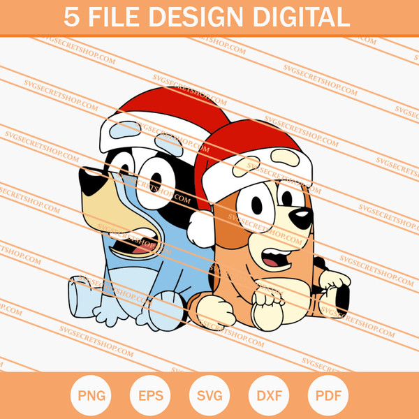Bluey And Bingo Christmas SVG, Christmas SVG, Bluey And Bing - Inspire