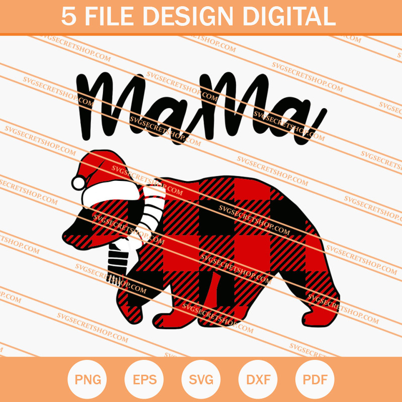 Buffalo Plaid Mama Bear Christmas SVG, Christmas SVG - SVG Secret Shop.jpg
