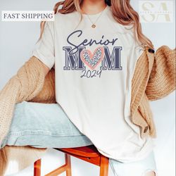 senior mom leopard 2024 shirt, back to school shirt, senior mama tee, senior mom shirt, teacher appreciation gift shirt
