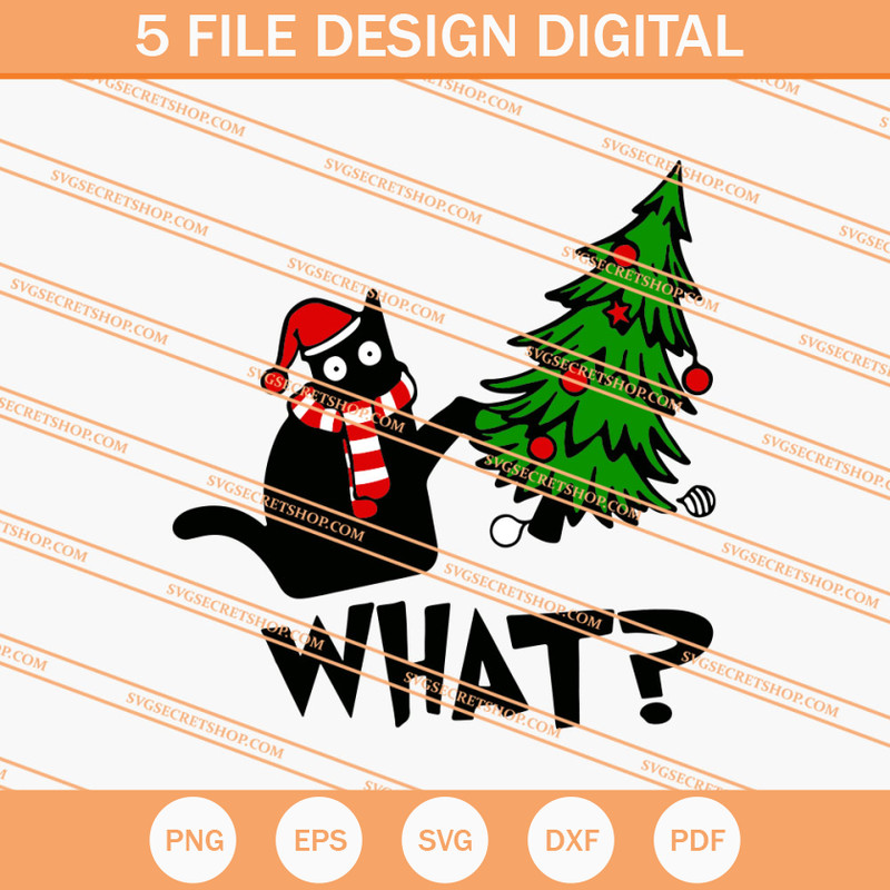 Cat What Christmas Tree SVG, Cat SVG, Animal SVG - SVG Secret Shop.jpg