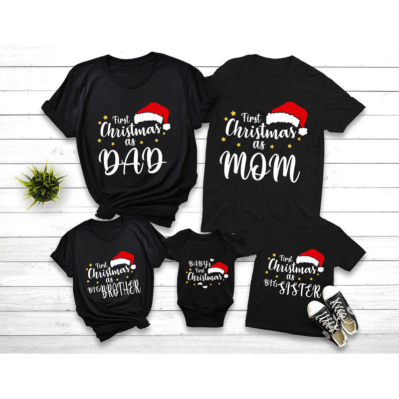 My First Christmas Shirt, First Christmas Mom Tee, First Christmas Dad Shirt, 1st Christmas Matching Family Shirt, Custom Family Christmas.jpg