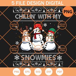 chillin with my snowmies christmas , three snowmies on christmas time , merry christmas