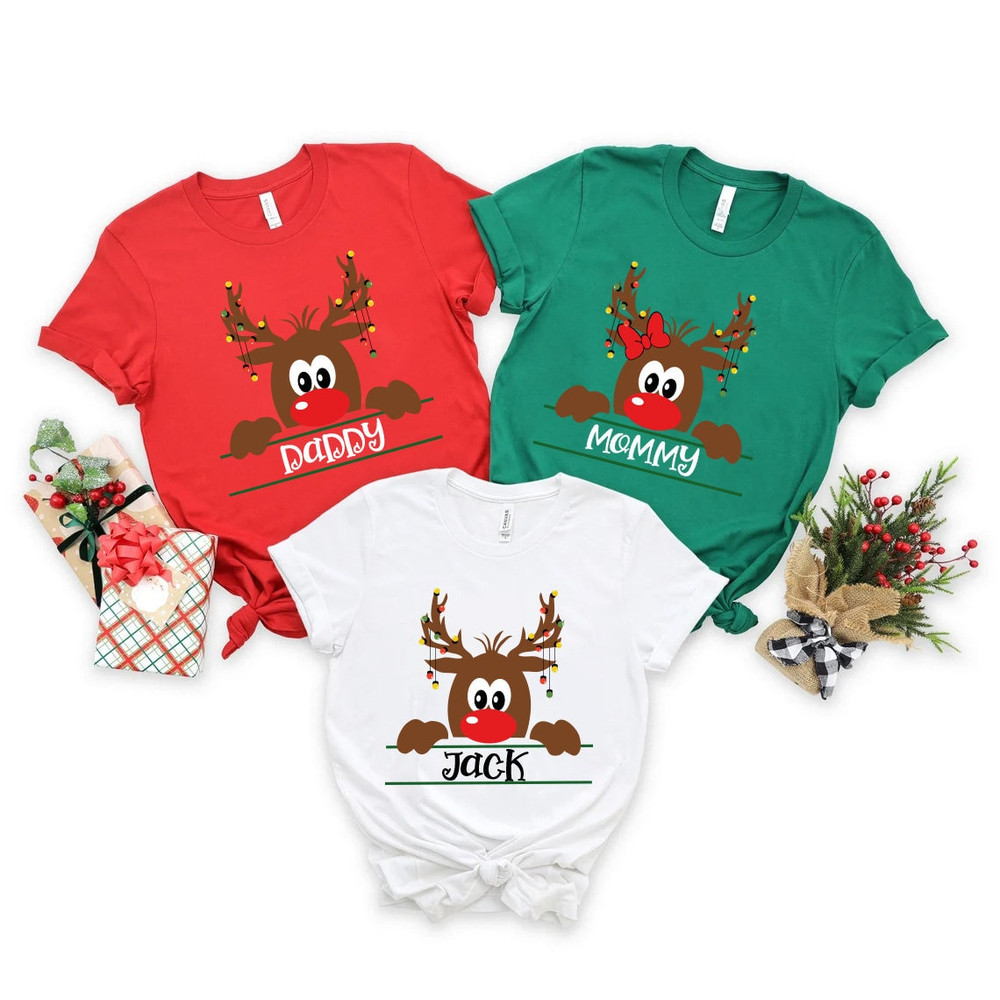 Reindeer Christmas Shirts, Christmas Family Shirts, Matching Family Shirts, Personalized Holiday Xmas Shirt, Matching Christmas Shirt.jpg