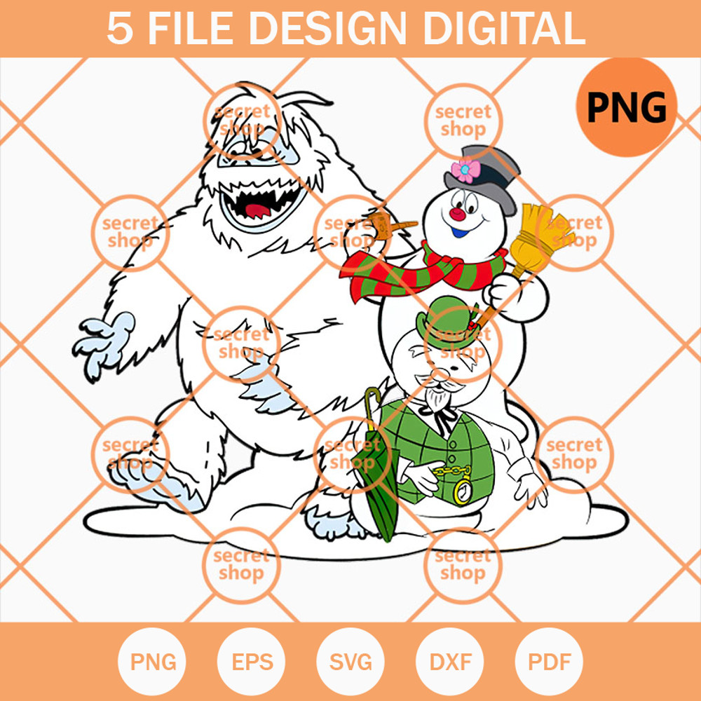 Christmas Character PNG, Cute Snow Man PNG, Snow Flakes PNG - SVG Secret Shop.jpg