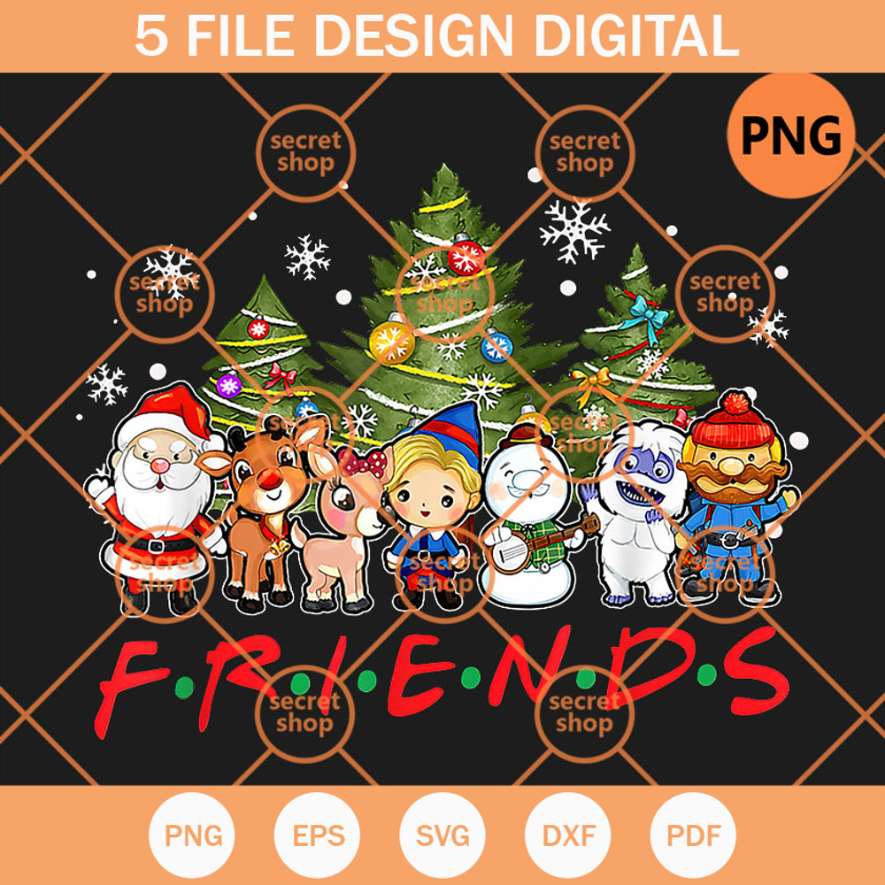 Christmas Friends PNG, Christmas Main Characters PNG, Christmas Tree Forest PNG - SVG Secret Shop.jpg