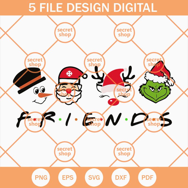 Christmas Friends SVG, Merry Christmas SVG, Grinch SVG, Christmas Character SVG - SVG Secret Shop.jpg