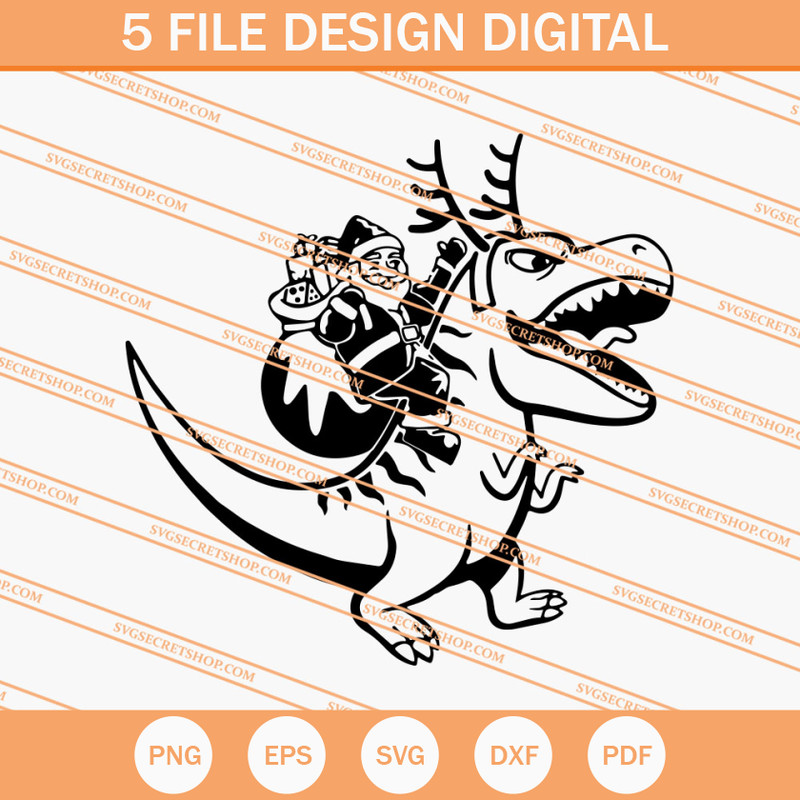 Christmas Santa Dinosaur SVG, Christmas SVG, Dinosaur SVG - SVG Secret Shop.jpg