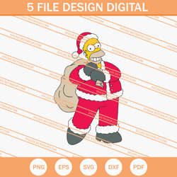 christmas santa homer simpson svg, christmas svg