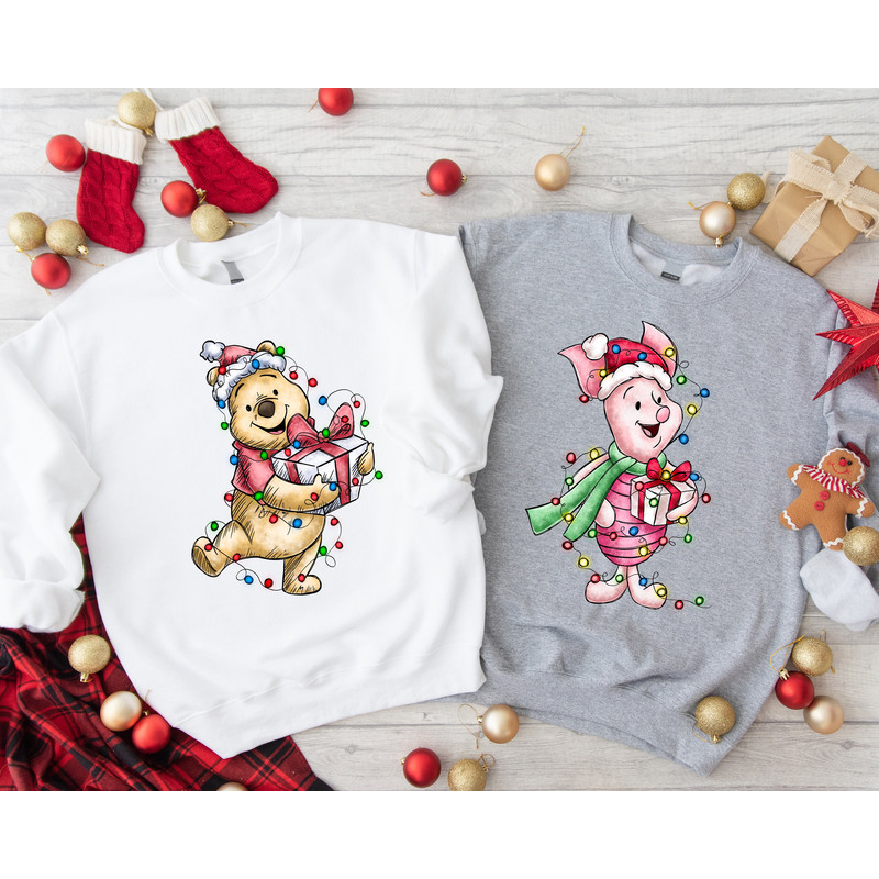 Winnie The Pooh Christmas Shirt, Santa Pooh Bear Sweatshirt, Disney Merry Christmas Sweatshirt, Piglet Christmas, Eeyore Tigger Xmas Tshirt.jpg