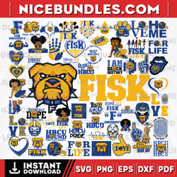 61 files fisk university team bundles svg, fisk university svg, hbcu team svg, mega bundle, designs, cricut, cutting fil