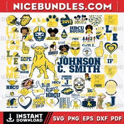 61 files johnson c. smith team bundles svg, johnson c. smith svg, hbcu team svg, mega bundle, designs, cricut, cutting f