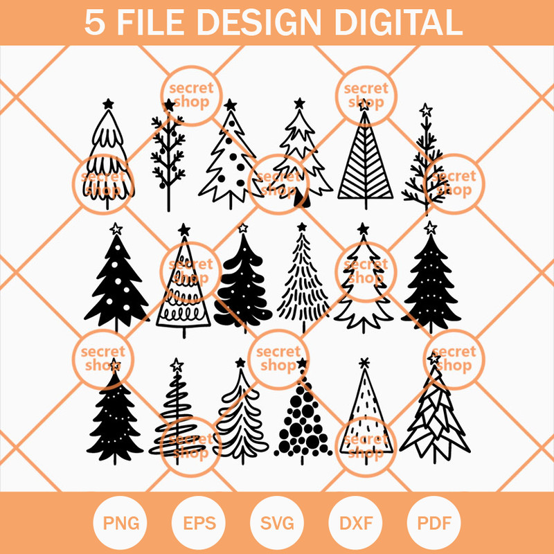 Christmas Tree Bundle SVG, Christmas Tree SVG, Tree SVG, Christmas SVG - SVG Secret Shop.jpg