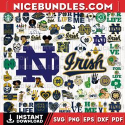 69 files notre dame fighting irish team bundle svg, notre dame fighting irish svg, ncaa teams svg, ncaa svg, png, dxf, e