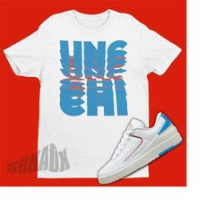 unc chi stacked air jordan 2 unc to chi sneaker matching shirt - retro 2 tee - unc to chicago 2s tee shirt - powder blue