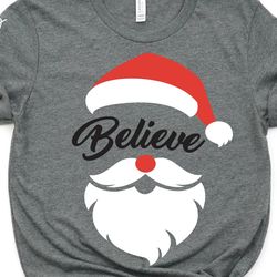 believe svg, merry christmas svg, santa face svg, santa beard svg, boy christmas shirt, kids christmas svg,funny christm