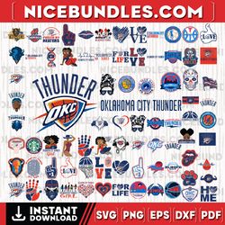 81 files oklahoma city thunder team bundles svg, oklahoma city thunder svg, nba teams svg, nba svg, png, dxf, eps, insta
