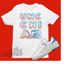 unc chi 3d air jordan 2 unc to chi sneaker matching shirt - retro 2 tee - unc to chicago 2s tee shirt - powder blue 2s