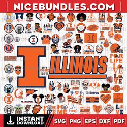 88 files illinois fighting illini team bundle svg, illinois fighting illini svg, ncaa teams svg, ncaa svg, png, dxf, eps