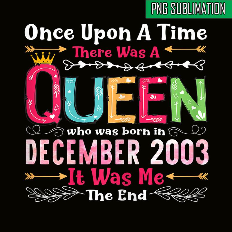 QUE30102323-Queen Was Born In December 2003 PNG, Birthday Girl PNG, Happy Birthday PNG.png