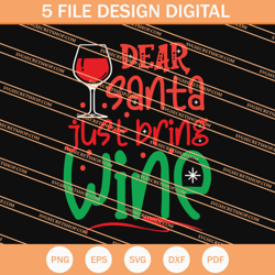 dear santa just bring wine svg, santa christmas svg