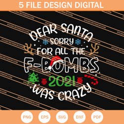 dear santa sorry for all the fbombs 2021 was crazy svg