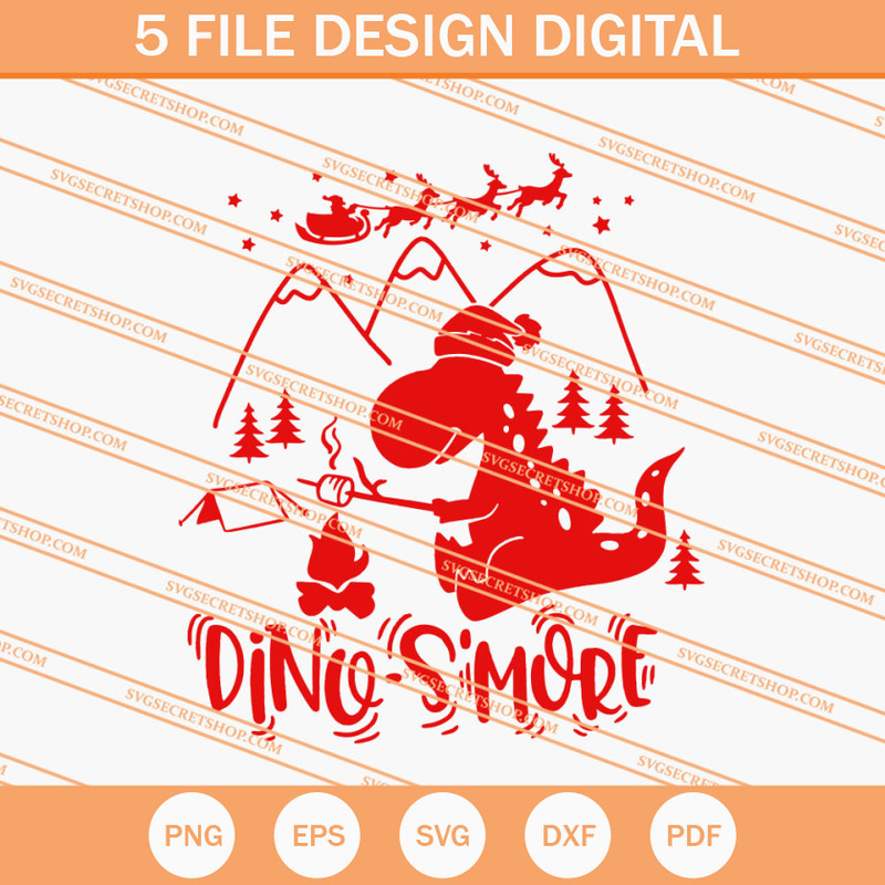 Dino-S'more Christmas SVG, Dinosaur SVG, Christmas SVG - SVG Secret Shop.jpg