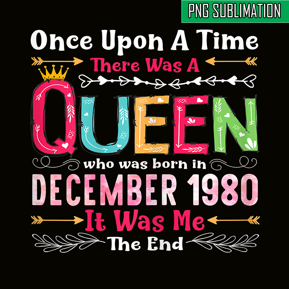 QUE30102343-Queen Was Born In December 1980 PNG, Happy Birthday PNG, Birthday Queen PNG.png