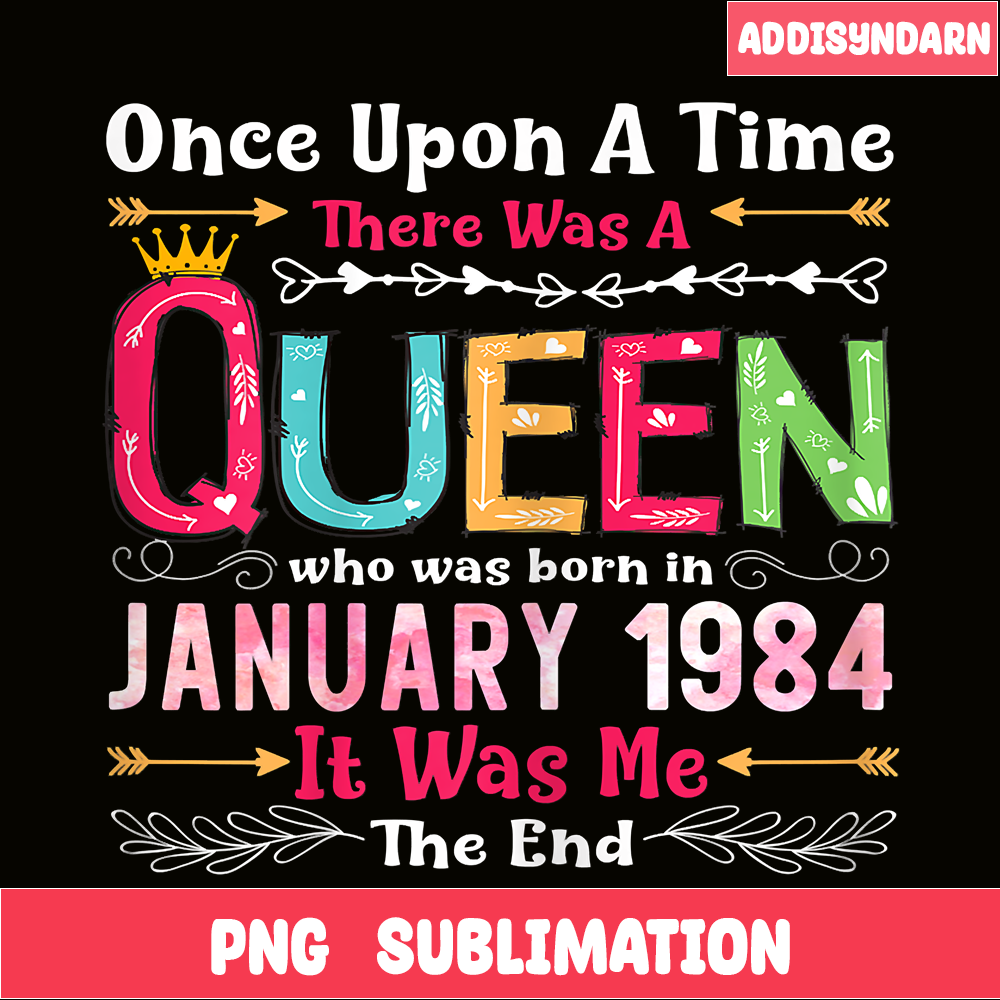 QUE30102340-Queen Was Born In January 1384 PNG, Birthday Woman PNG, Happy Birthday PNG.png
