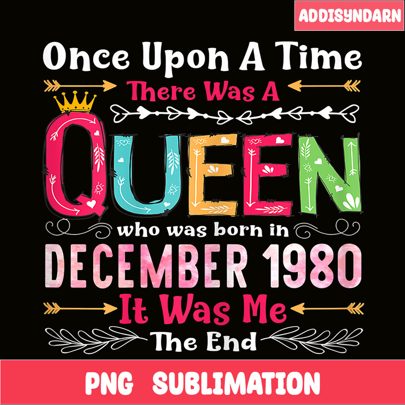 QUE30102343-Queen Was Born In December 1980 PNG, Happy Birthday PNG, Birthday Queen PNG.png
