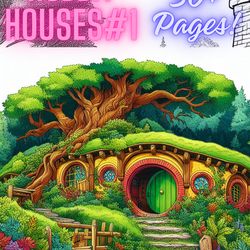 Coloring Book Hobbit Houses,Coloring Pages Hobbit Houses,Easy and Fun Coloring Pages,Coloring Book for Adult and Child
