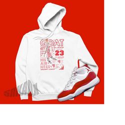 air jordan 11 cherry matching hoodie - retro 11s sweatshirt - goat sweatshirt to match air jordan 11 cherry - jordan dun