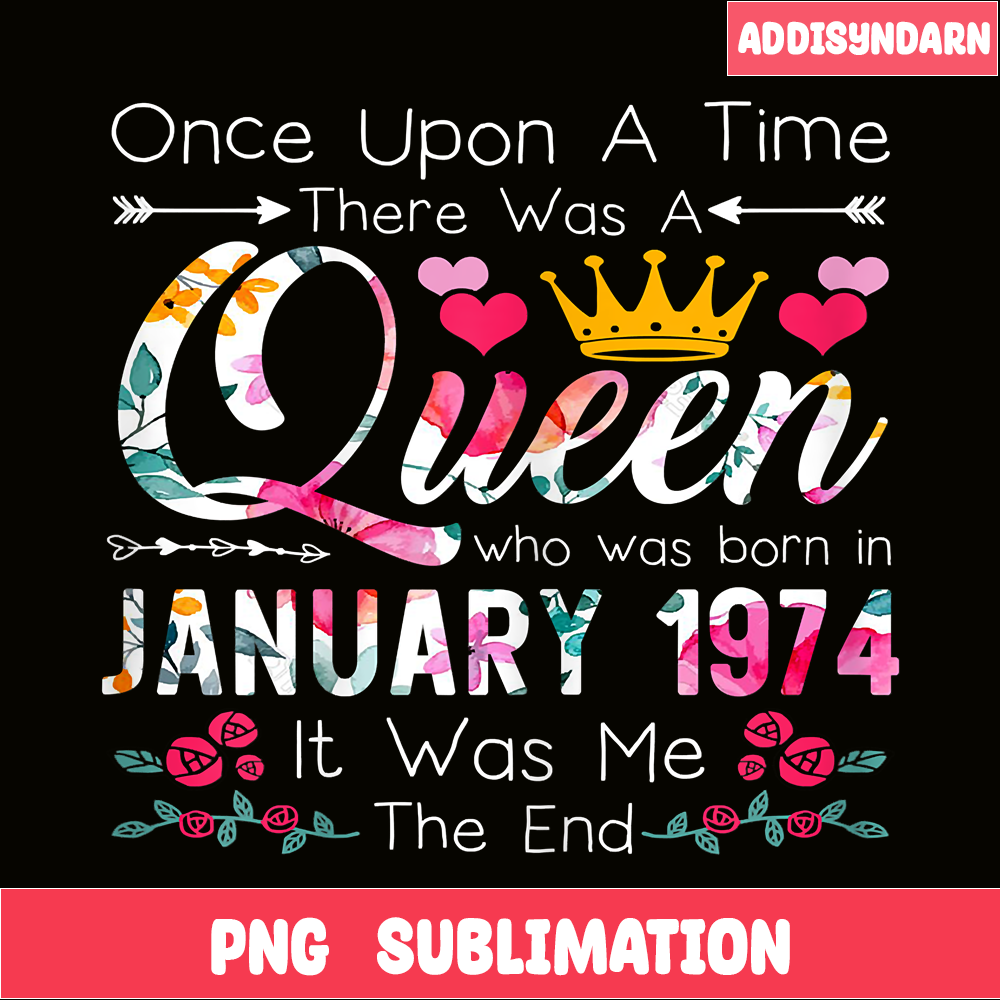 QUE30102361-Queen Was Born In January 1974 PNG, Happy Birthday PNG, Birthday Queen PNG.png